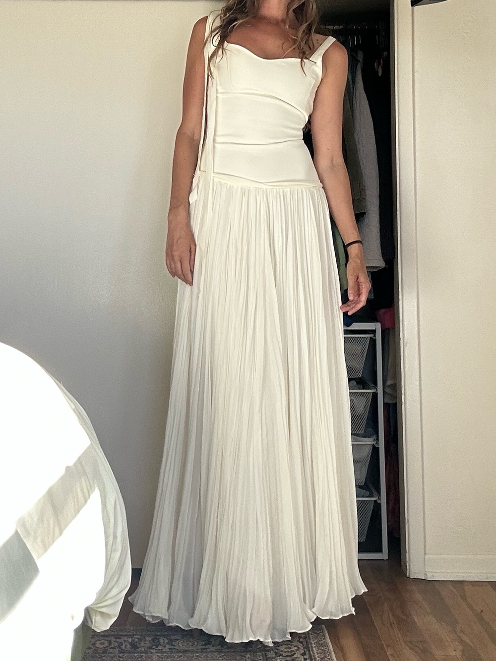 Marmar Halim ANA - FITTED CREPE GOWN WITH CHIFFON CUT-OUTS AND HEART NECKLINE